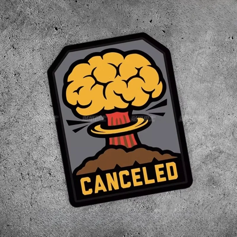 Cancel Nuclear Explosion Cartoon Sticker, Waterproof Vinyl Funny Meme Decal for Car Window, Bumper & Laptop