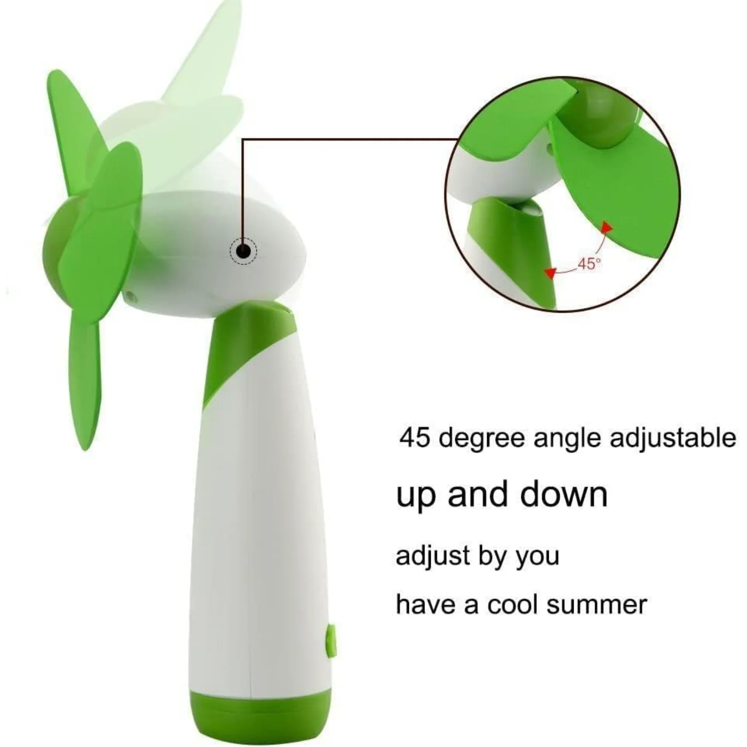 미니 팬 개인용 배터리 구동 여행용 그린 1개