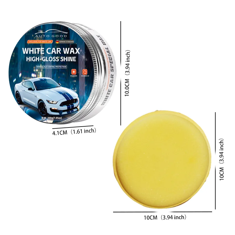 200g White Car Wax for Car Paint Care, High Gloss Shine, Waterproof Wax, Renovation Polishing Protection, Hydrophobic Coating