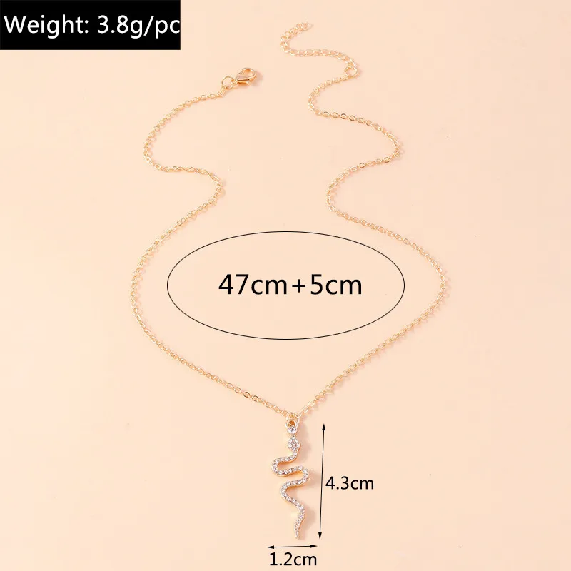 Aihua Elegent Punk Kristall Schlange Halskette Strass Tier Halskette Trendy Weiblich Männlich Geburtstag Party Designer Schmuck Geschenke – Detail 14