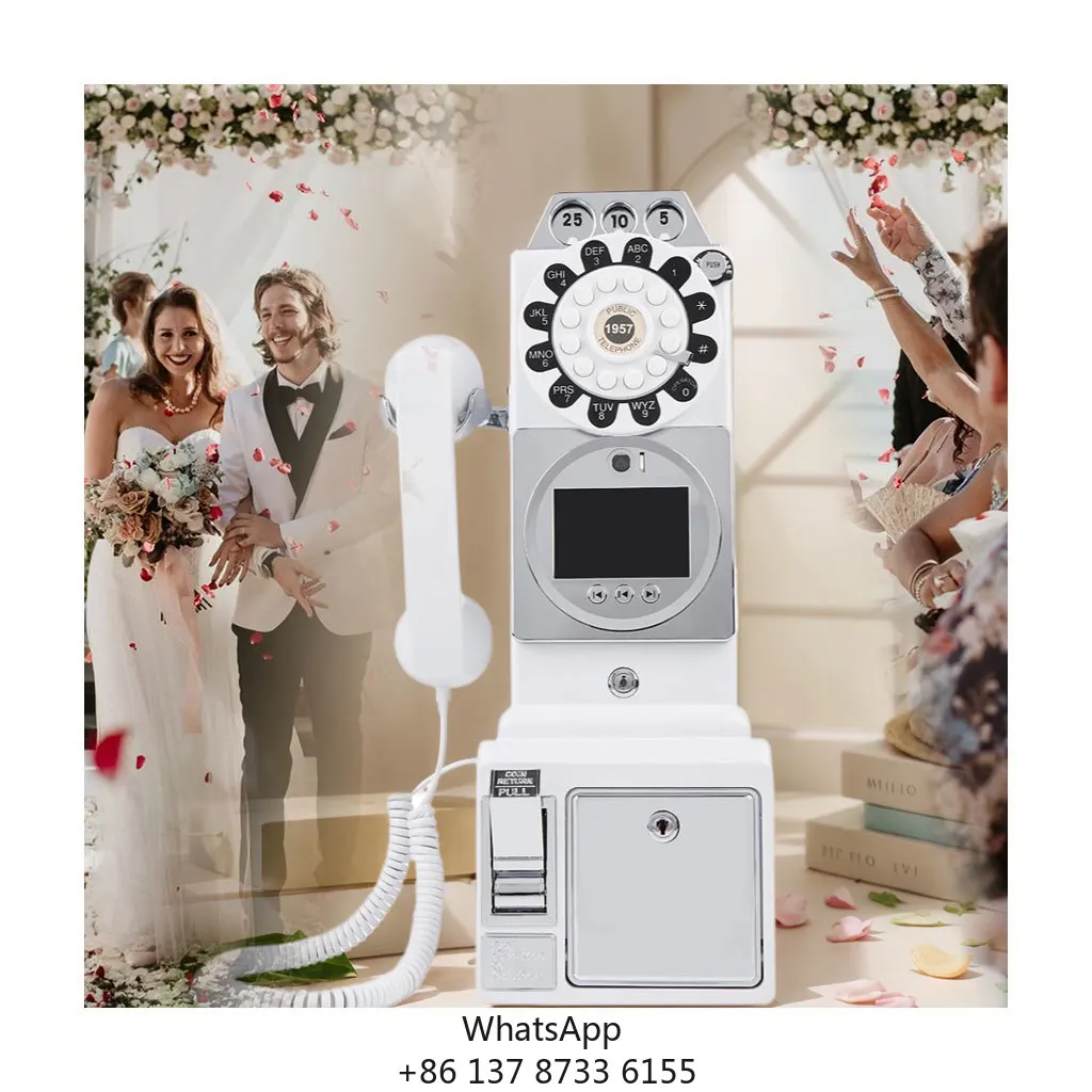 

Wedding Supplies Video Guest Book Audio Guest 1080p High-definition Picture Quality, Telephone Booth Retro Telephone Decoration