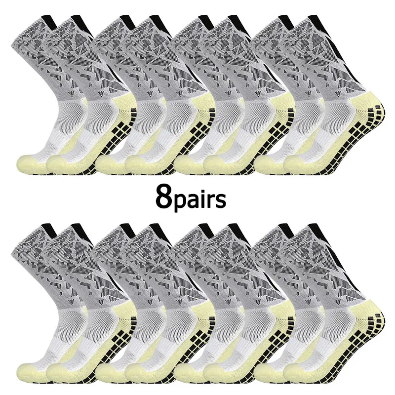 

8 pairs New Men Women Camouflage Arrow Soccer Socks Breathable Sports Silicone Anti Slip Grip Football Socks