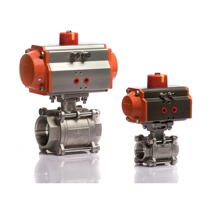 DN50 ISO Standard Double Acting Stainless Steel Pneumatic Actuator Ball Valve