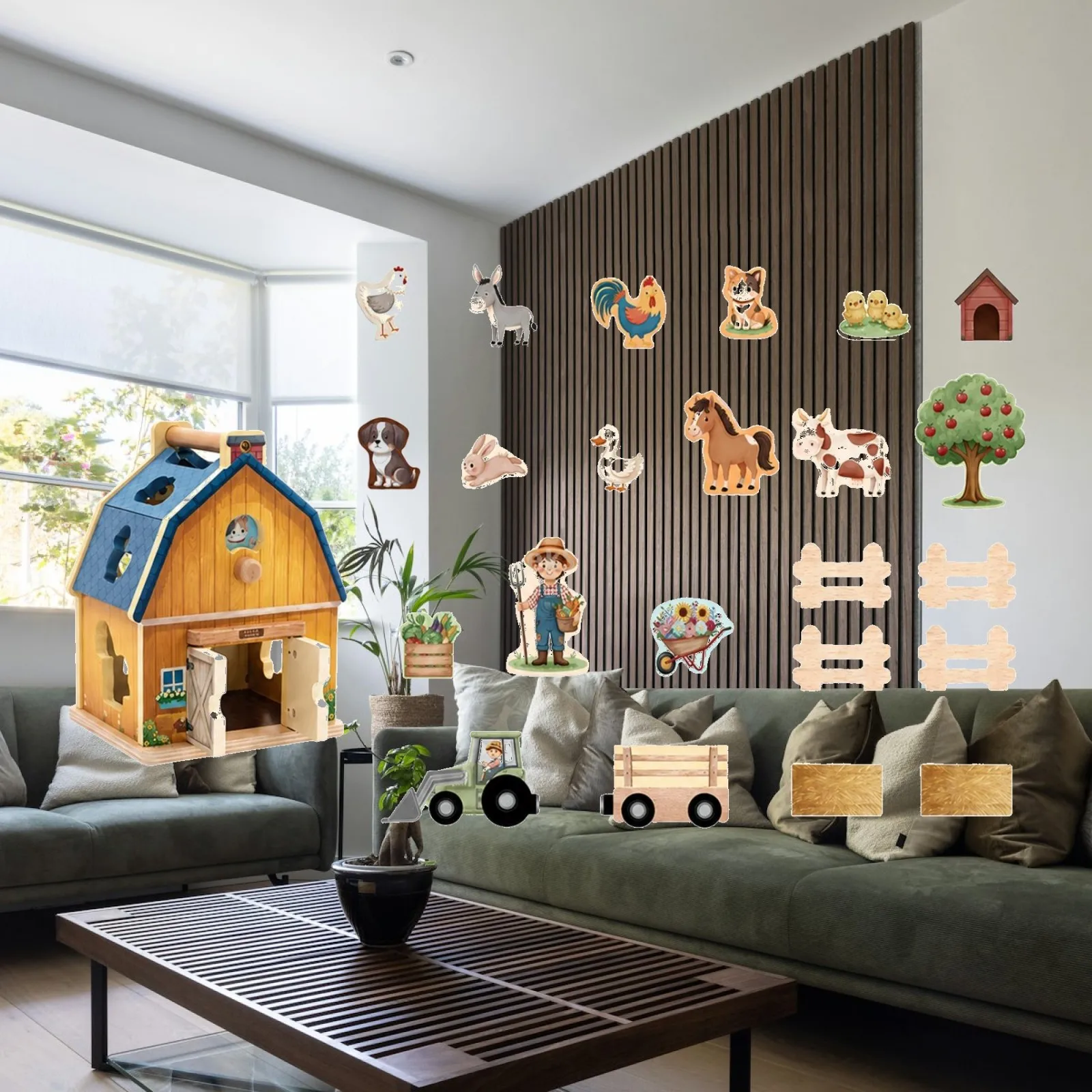 set-da-gioco-in-legno-a-tema-fattoria-con-fienile-gioco-educativo-per-l'apprendimento-delle-forme-gioco-di-abbinamento-con-animali-della-fattoria-schermo-interattivo-per-la-scuola-dell'infanzia-senza-connessione-elettrica