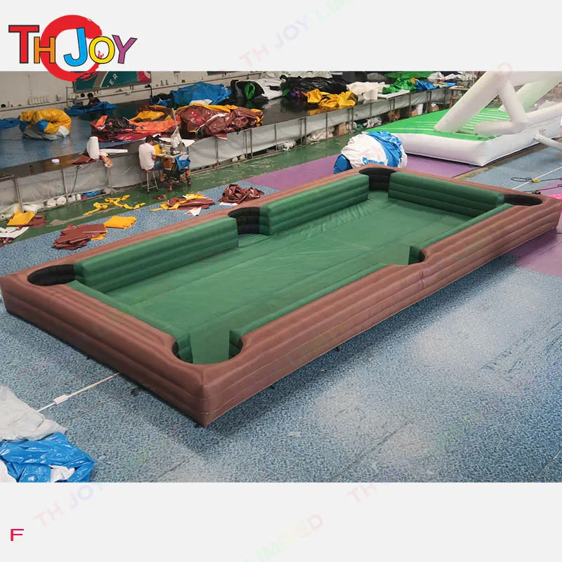 Inflatable Snooker Football Interactive Game Large Footpool Pool Table With 16 Balls Black Inflatable Billard For Soccer Event