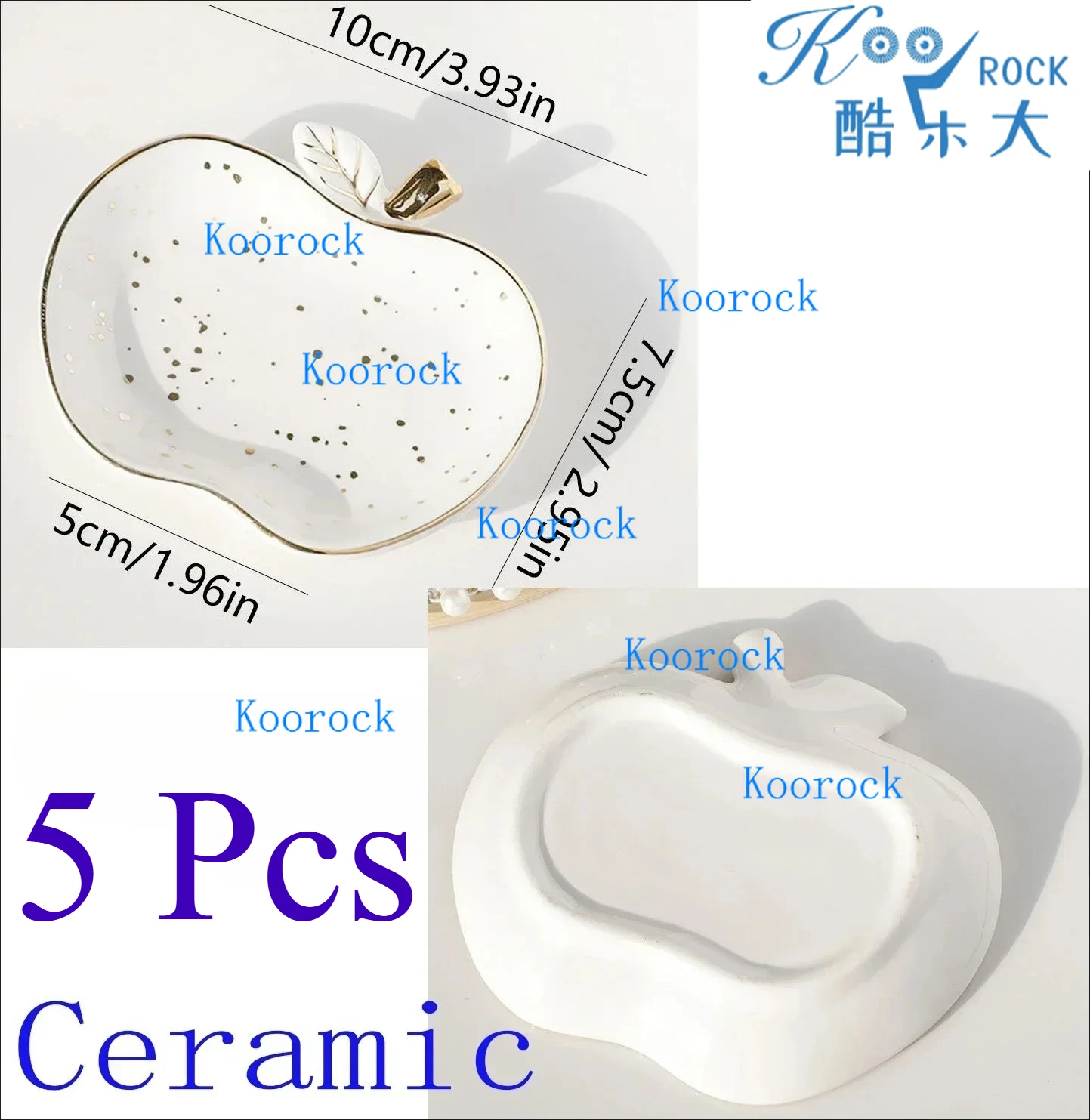 5 pcs Ceramic Rosh Hashanah Honey Set: Apple & Honey Dish with Storage Jar for Traditional Jewish New Year Table Decor