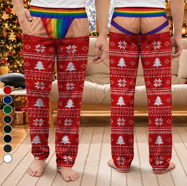 Men's and Women's Fun Christmas Printed Pajamas, Funny Christmas Pajamas Spoof Gifts Casual Sports Loose Fitting