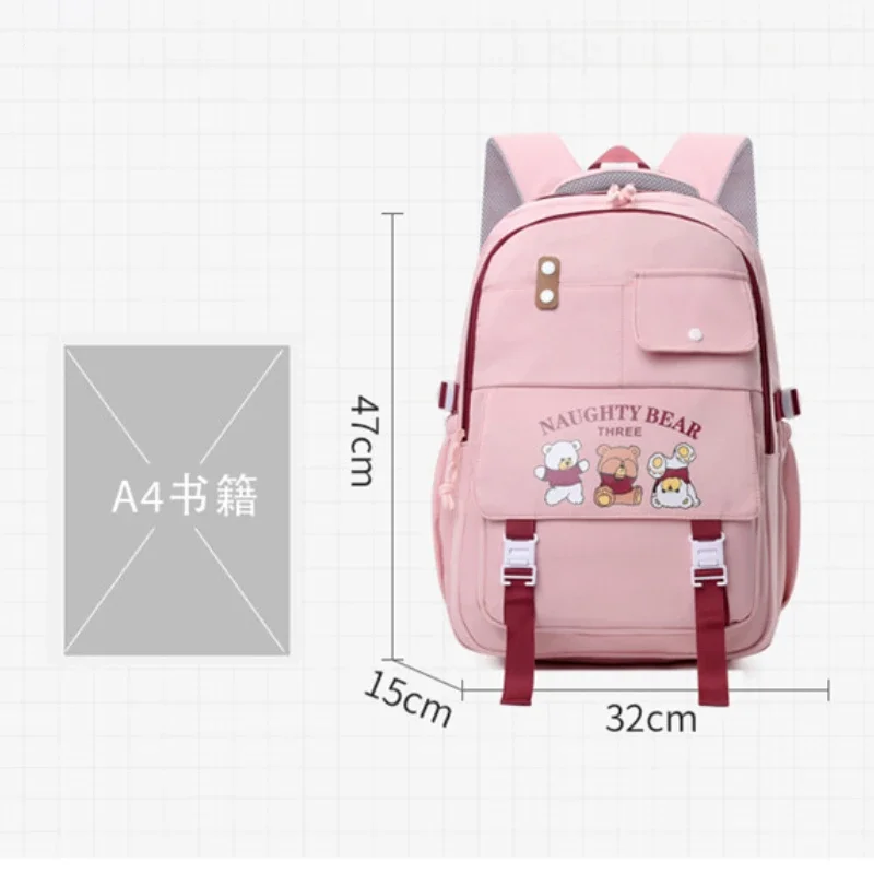 Bonito impermeável Little Bear Schoolbags para crianças, mochila estética, adolescente estudante Bookbag, saco de viagem