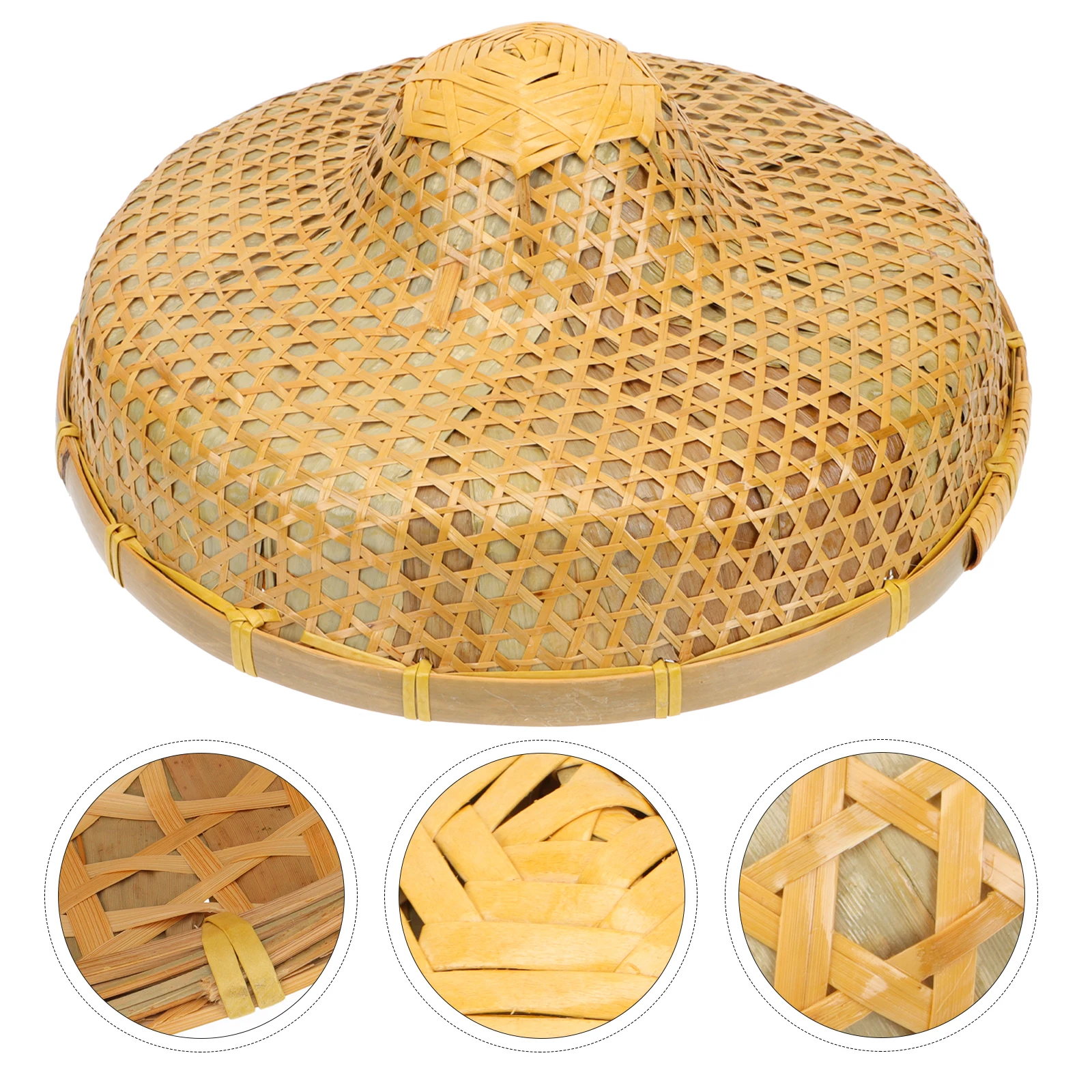 

Bamboo Hat Beach Cap Chinese Oriental Sun Hats for Men Taichi Fishing Bridegroom