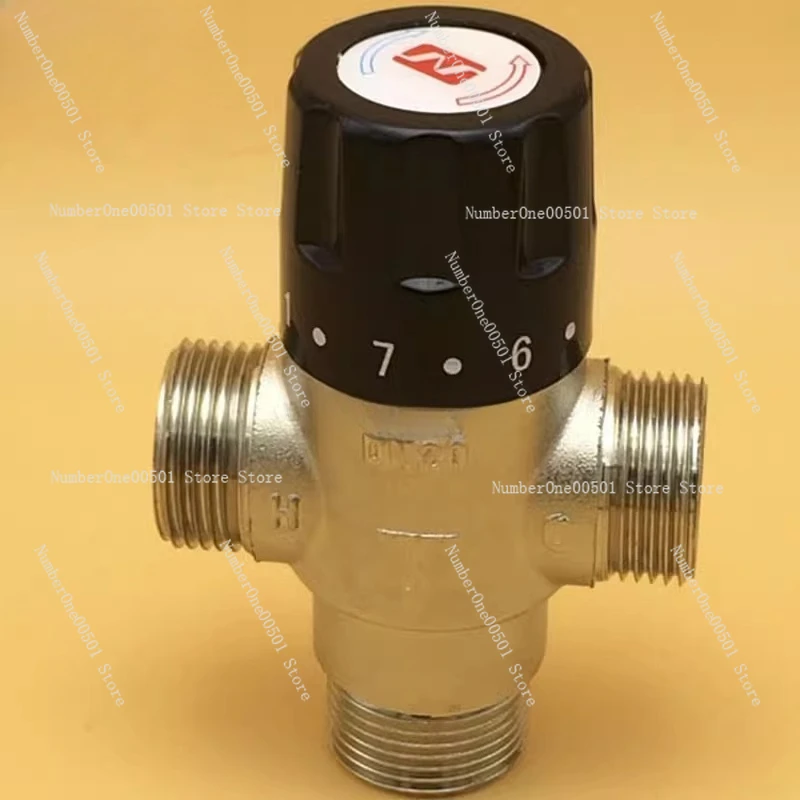 DN20 Solar Automatic Thermostatic Mixing Valve Full Brass for Pipeline Engineering