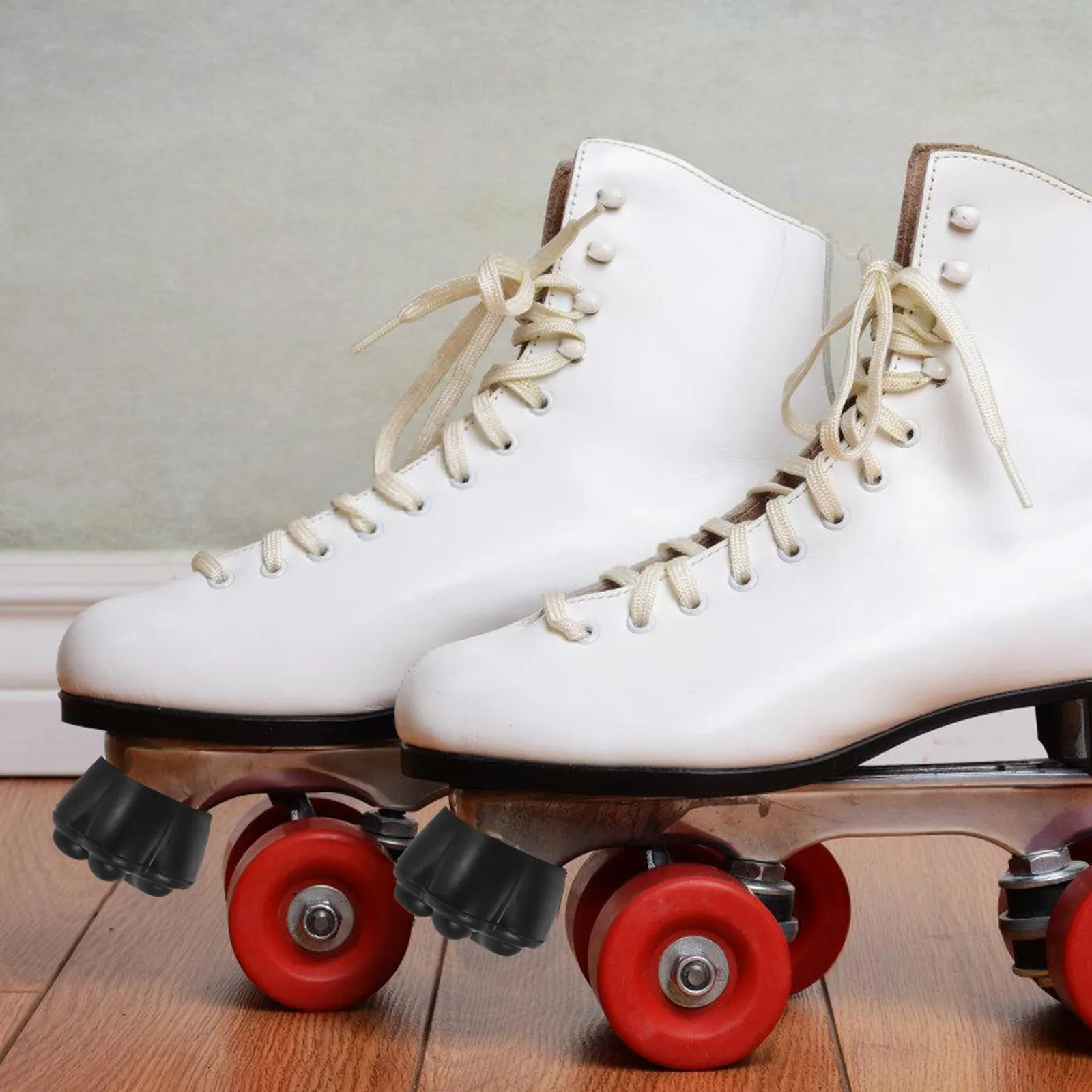 

2 шт. Износостойкие резиновые заглушки для роликовых коньков, фиксаторы для тормозов, с надежным захватом, нескользящие, для улучшения устойчивости при катании на двухрядных коньках