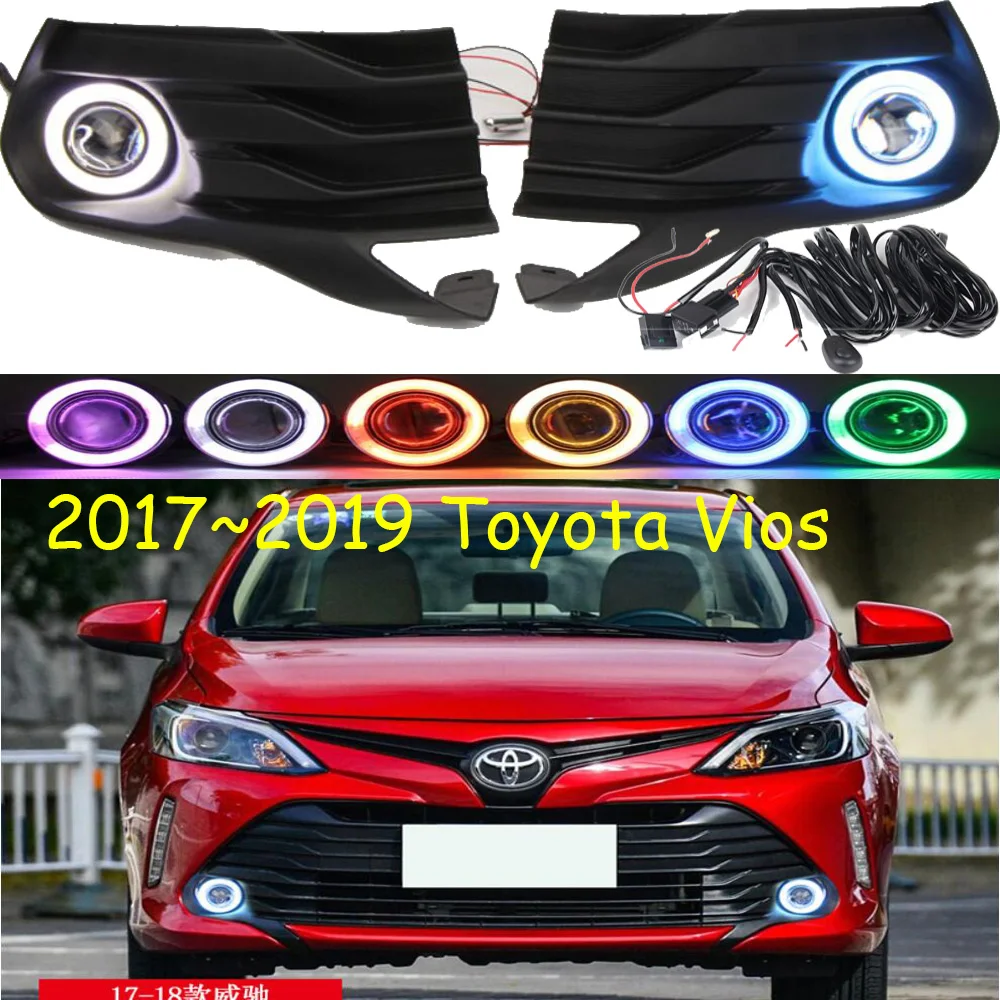 2017~2019year car bumper headlight for Vios fog projector lens light car accessories CCFL Vios headlamp