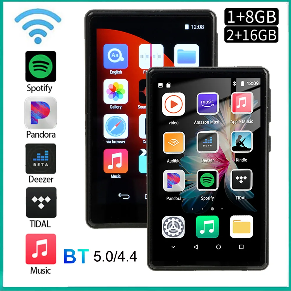 

NEW 4 Inch WiFi MP3 Player Bluetooth5.0 4.4 MP4 Player Android with Spotify Pandora Android Streaming Music Player HiFi Sound