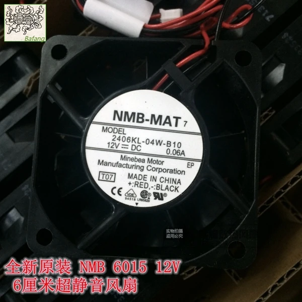 

Jinlingge для NMB-MAT Minebea 2406KL-04W-B10 6015 12 В 0,06 А 6 см бесшумный охлаждающий вентилятор