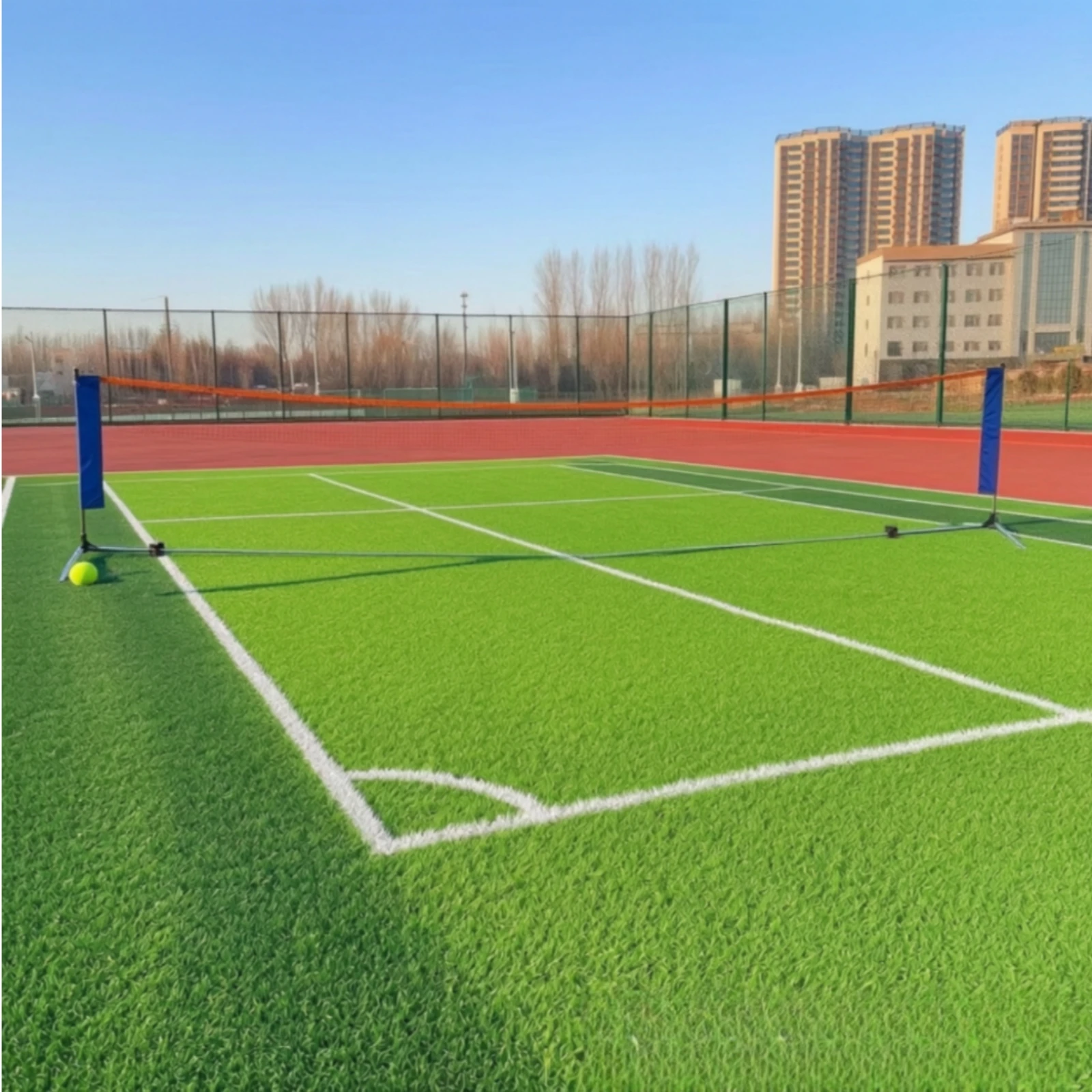 Sports Net with Steel Frame Portable Practice Net with Metal Stand Heavy-Duty Anchored for Athletes, Backyard, Park