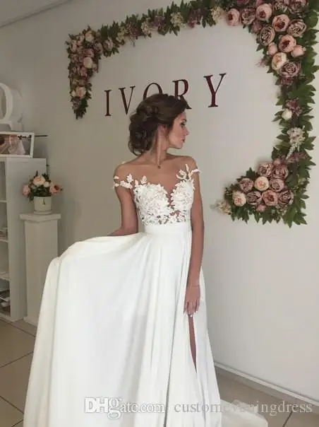 vestido de novia Boho white Wedding Dresses 2025 new sweetheart Beach Wedding Gowns Elegant Bohemian chiffon lace Bridal Dress