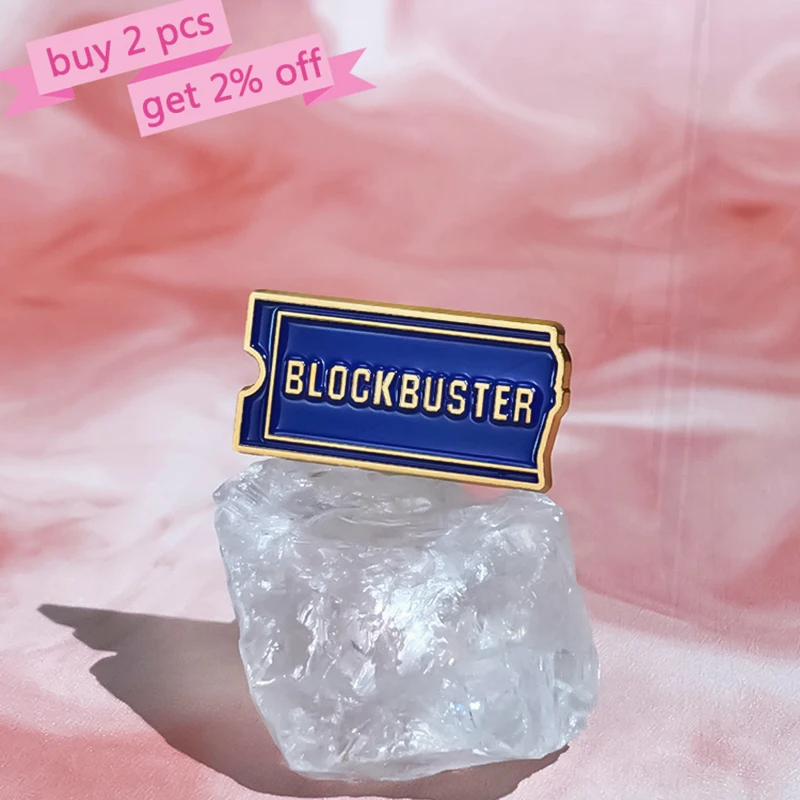 Brooch Custom Rock Music Single Pines Lapel Badges Funny Jewelry Gift for fans Friends Blockbuster Video Logo Enamel