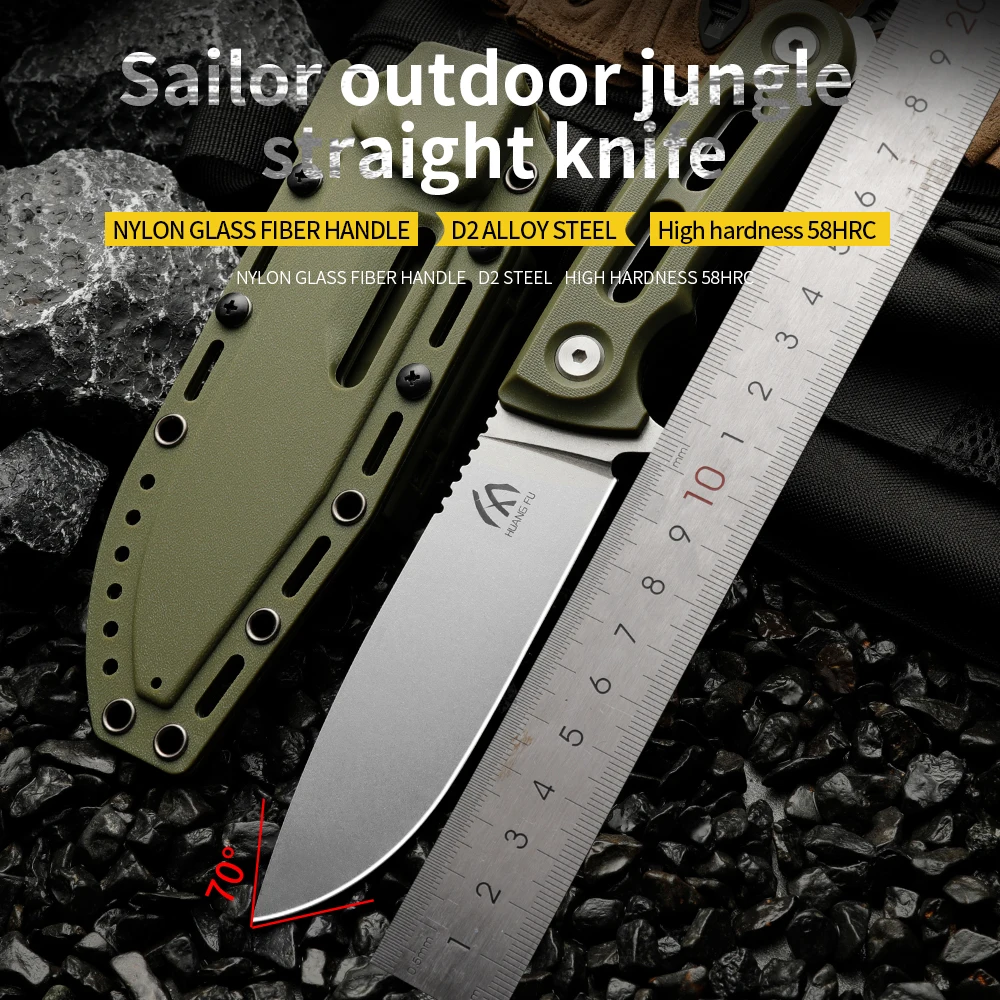 

High quality multifunctional fixed blade - outdoor camping, rescue, and emergency survival knife, men's gift