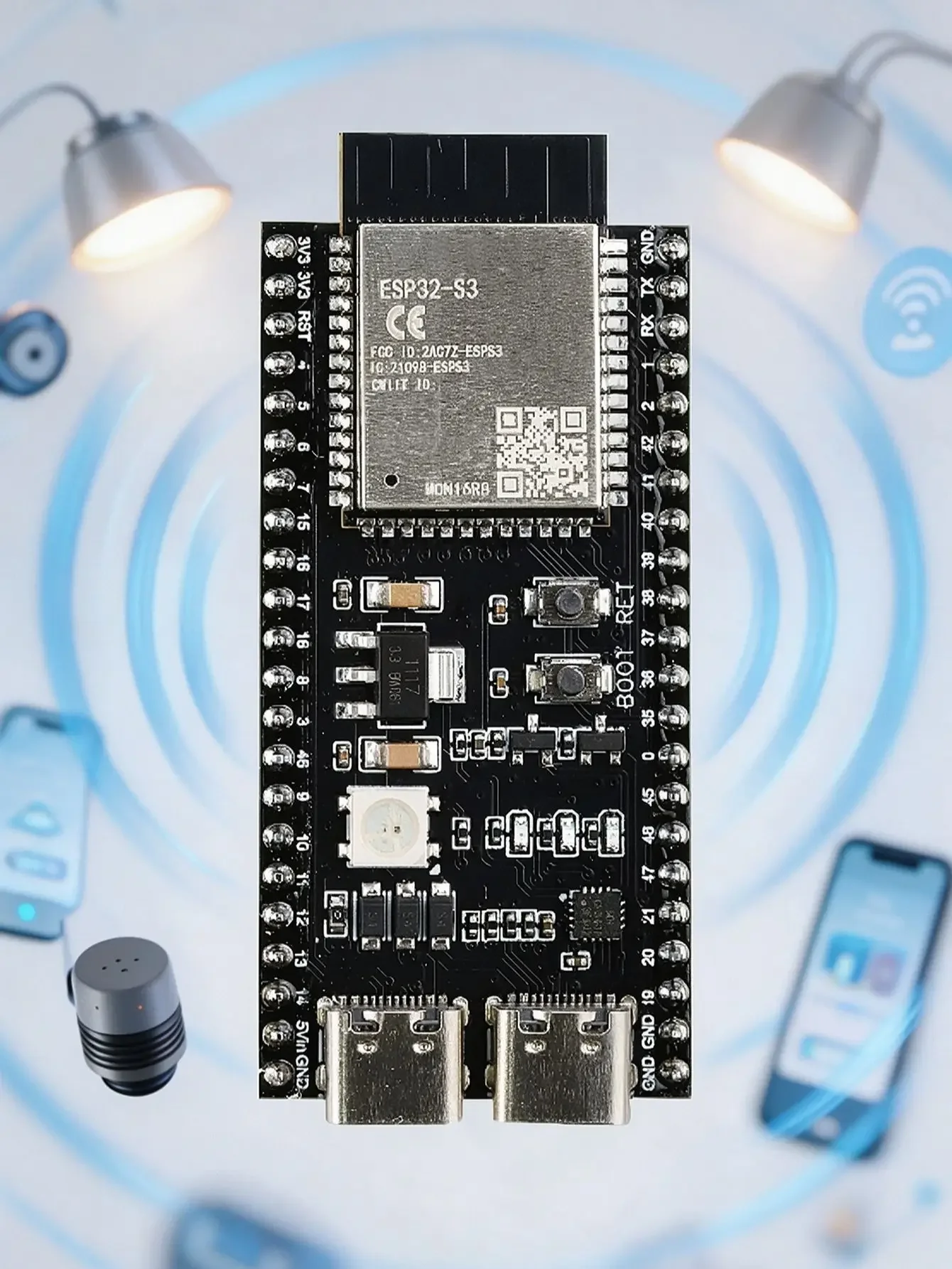 New ESP32S3 N16R8 Dev Board 720P 1MP USB Camera Module 65 Degree View Angle for Android Win 10 11 Wifi BLE IOT Embedded