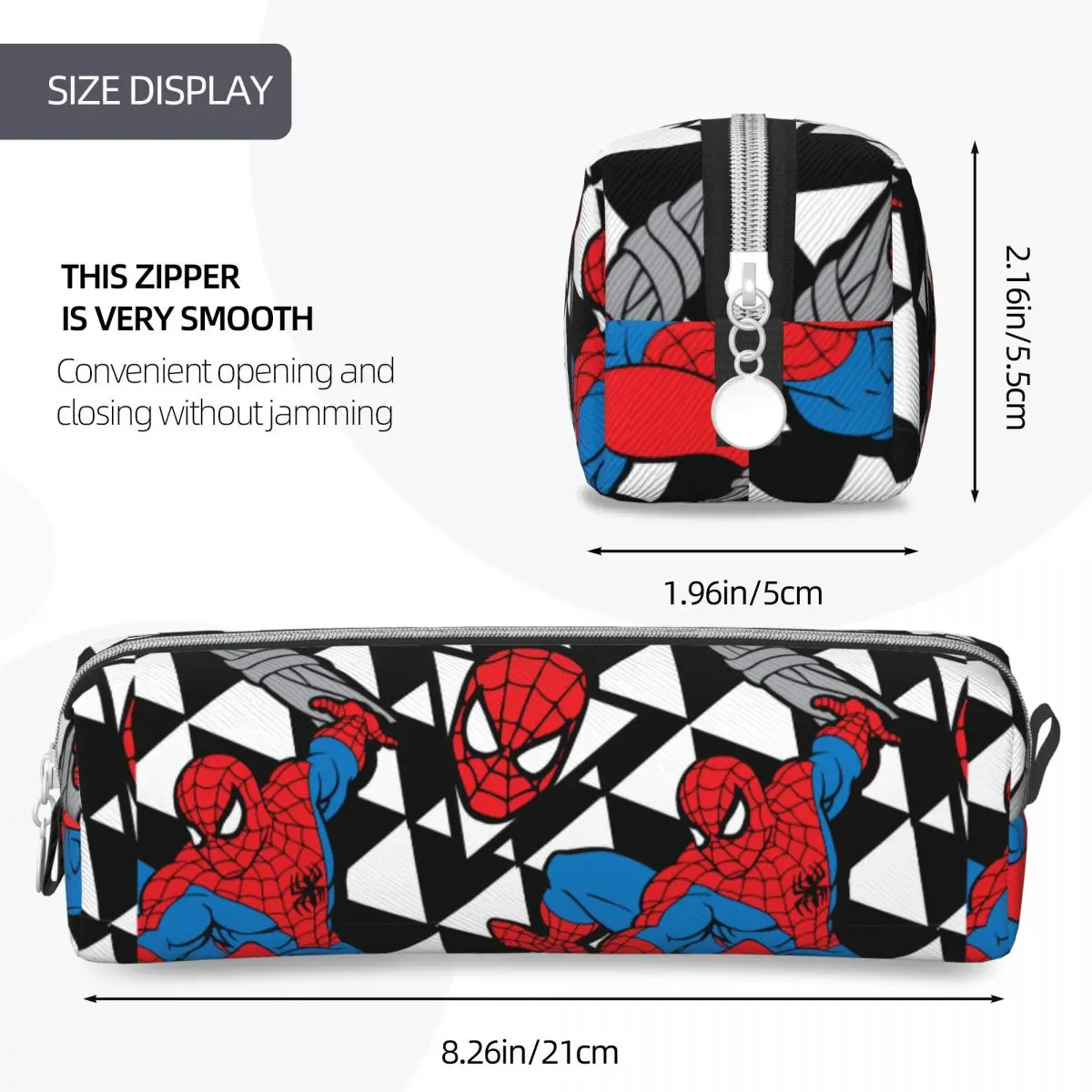 Spider Man Retro Geometric Character Pattern astuccio portapenne borsa studente Large Storage studenti School Gift Pencil Box