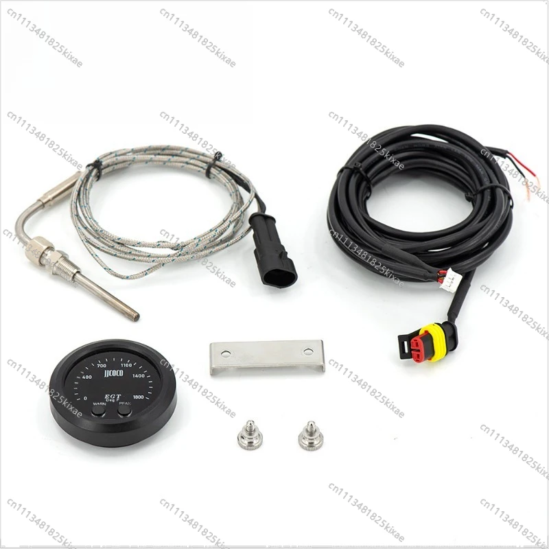 For Automobile Modification 52MM Ultra-thin Round Red LED Display 0~ 1800 ℃ Exhaust Temperature Instrument