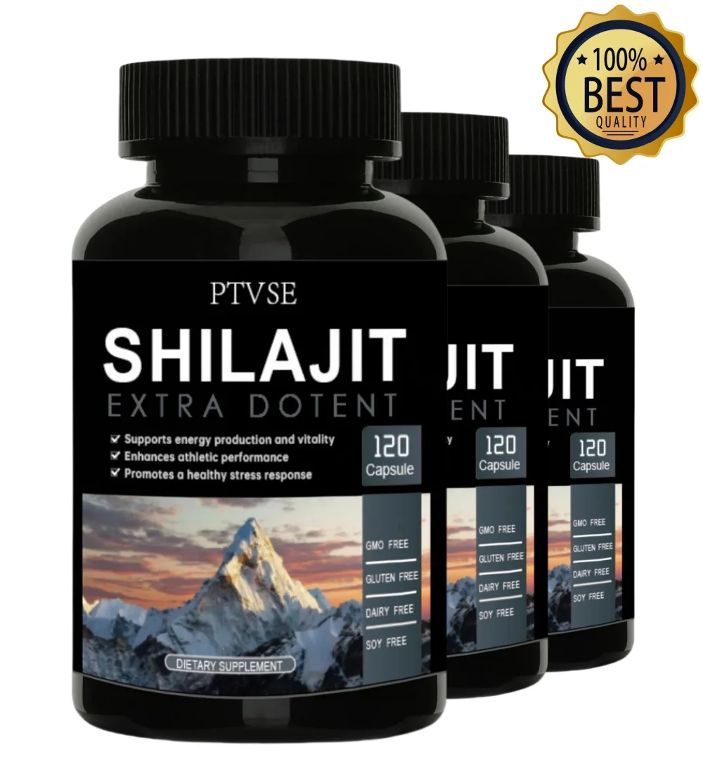 Ptvse Pure Himalayan Shilajit Supplement with Ginseng and Humic & 50% Fulvic Acid & 85+Trace Minerals Complex FOR Brain& Energy