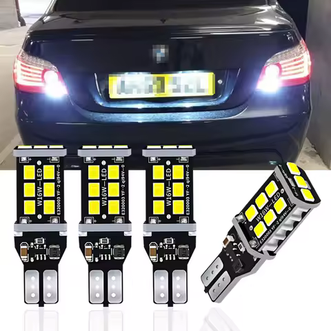 4x T15 W16W LED Bulbs Reverse Lights 2835SMD Car LED Back Up Rear Lamp For BMW 5 Series E60 E61 F10 F11 F07 Mini Cooper
