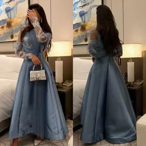 Customized FashionWomen High Collar Ball gown Party Dress Beading Paillette / Sequins Tulle Draped Charmeuse Evening