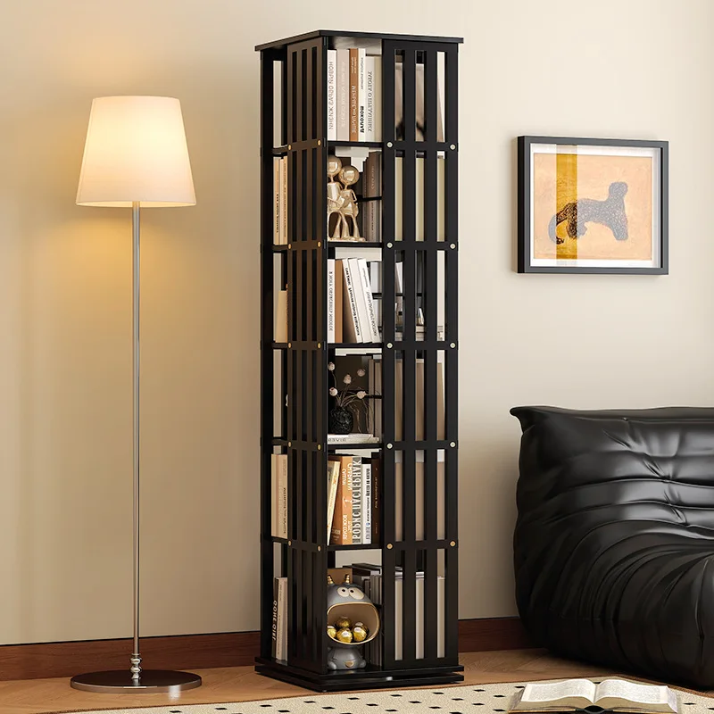 

360 ° rotating bookshelf bookcase floor to wall shelf children's simple storage rack toy cabinet simple multi-layer
