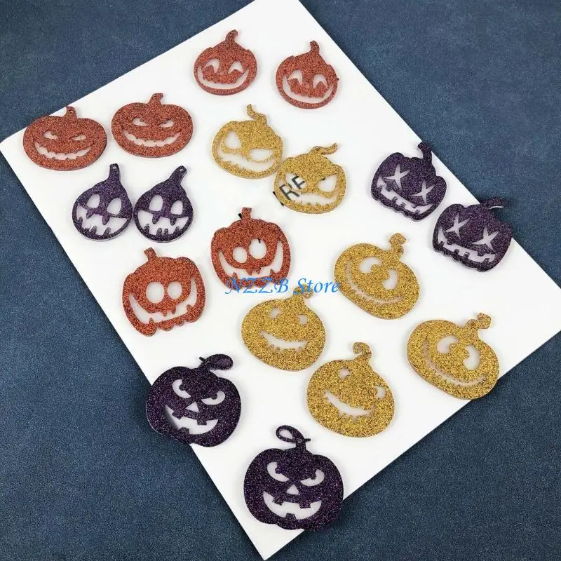 

T21F Semi-stereoscopic Halloween Pumpkin Keychain Mould Crystal Epoxy Silicone Mould