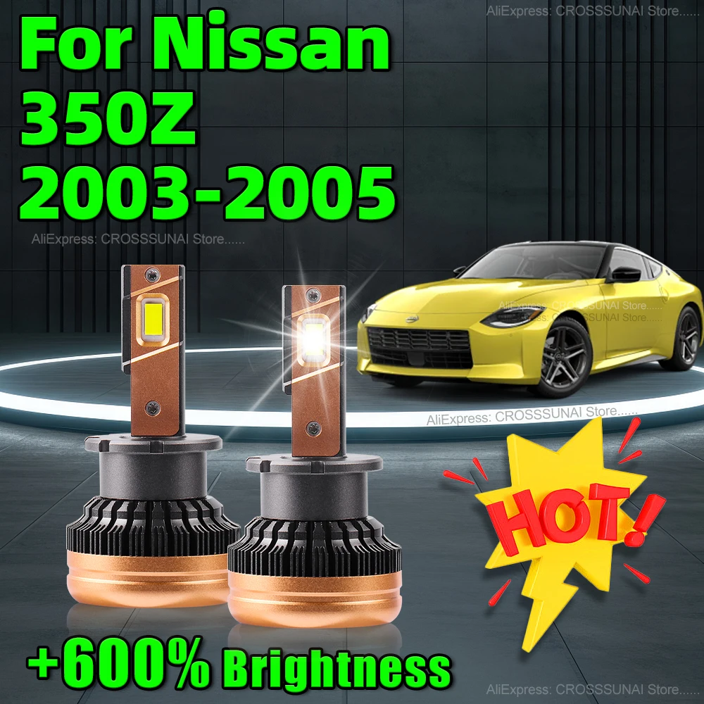 2Pcs LED Headlights D2S Canbus Car Bulb 110W 6000k Lamp CSP Chip with Fan Cooling For Nissan 350Z 2003 2004 2005