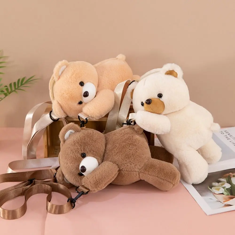 Sac à bandoulière ours en peluche créatif en coton PP, sac à dos de grande capacité, sac à bandoulière, cadeau pour dame