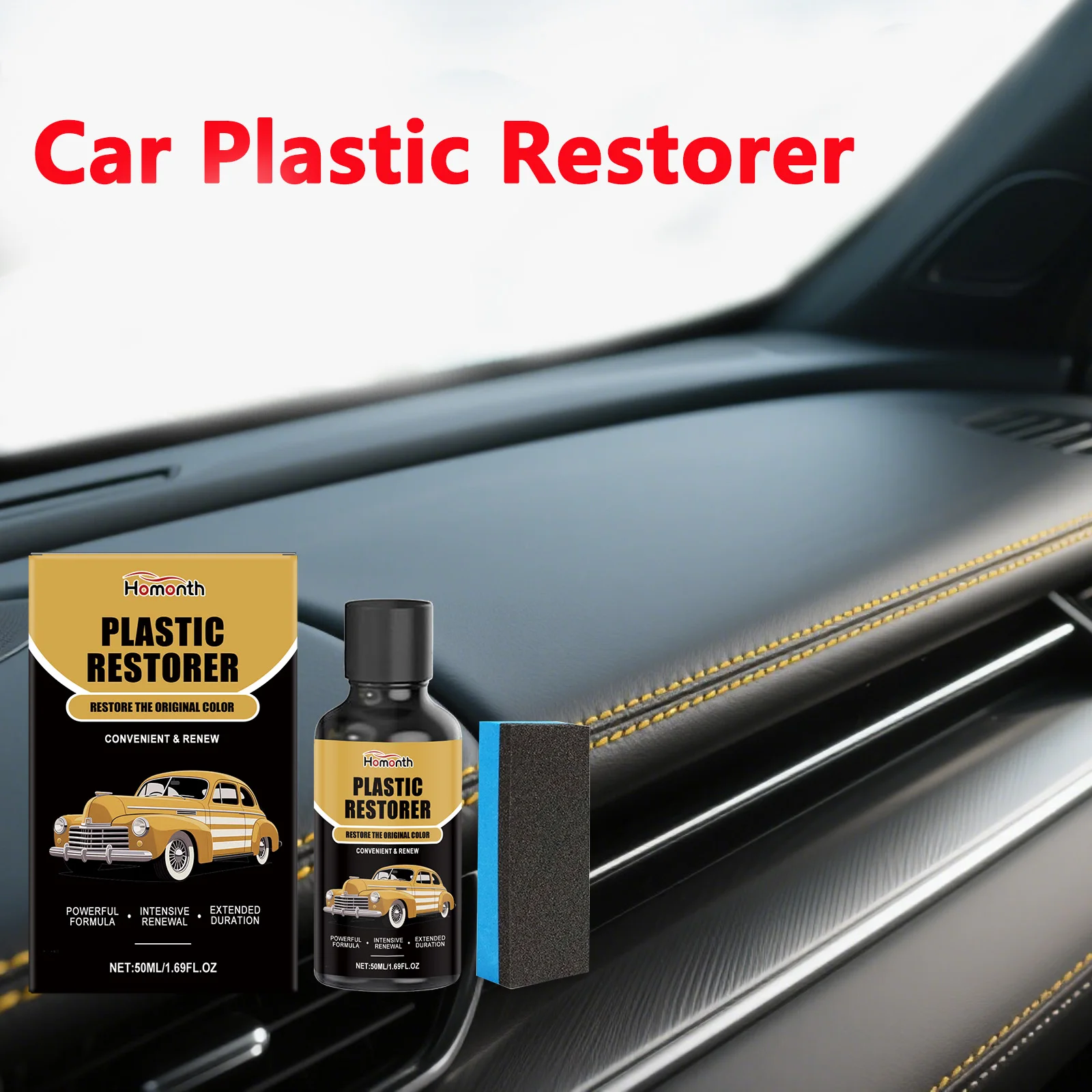 Auto-Kunststoff-Restaurator-Spray, Innen-Armaturenbrett-Außenverkleidungsreiniger, stellt verblasste Farbe wieder her, Anti-Aging, sorgt für matte/glänzende Oberfläche