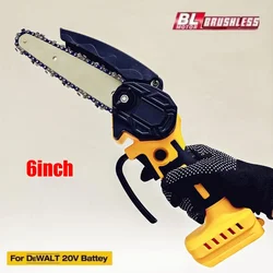 Electric Chainsaw Cordless Chain Saw 6 Inch Pruning Cutting Garden WoodworKing Power Tools for DeWALT18V Battery