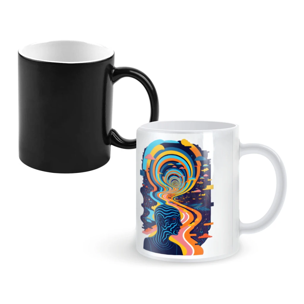

Mind MazeCoffee Mugs And Mug Creative Color Change Tea Cup Ceramic Milk Cups Novelty Gifts