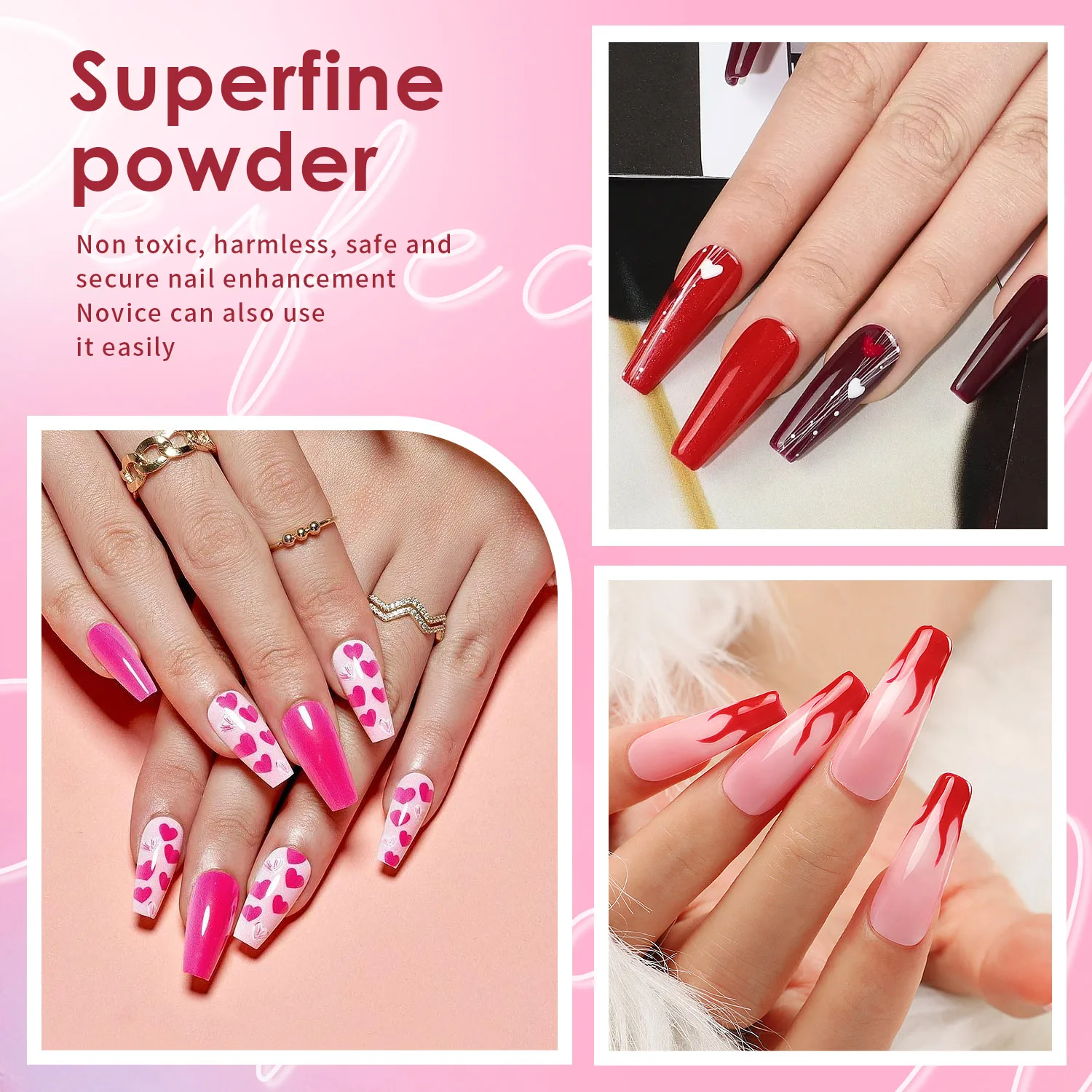 네일 아트 6 색 DIY 조각 파우더 컬러 크리스탈 네일 아트 파우더 6 색 세트 조각 파우더 10g 병