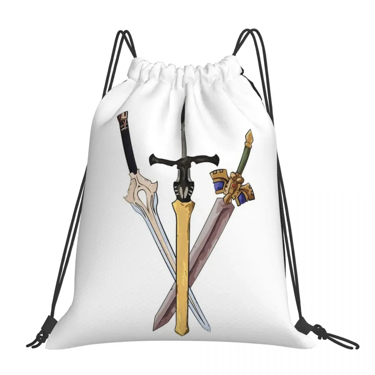 Fire Emblem - Legendary Swords Backpacks Portable Drawstring Bags Drawstring Bundle Pocket Sports Bag BookBag For Travel School