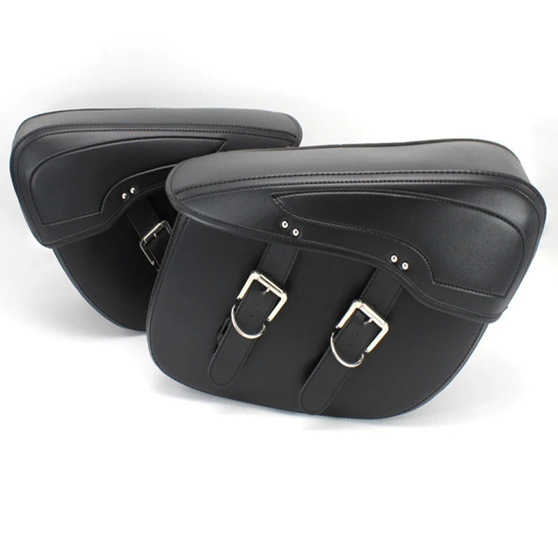 Motorcycle PU Leather Saddlebags Saddle Luggage Bag Saddlebag & Tool Pouch For Sportster Softail Dyna Universal Large Capacity