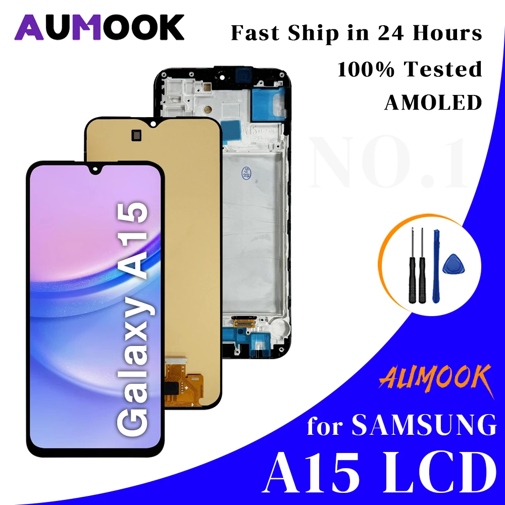 

6,74 "AMOLED для Samsung A15 5G ЖК-дисплей с сенсорным экраном и дигитайзером в сборе Pantalla для Samsung A15 A155F A155M с рамкой ЖК-дисплея