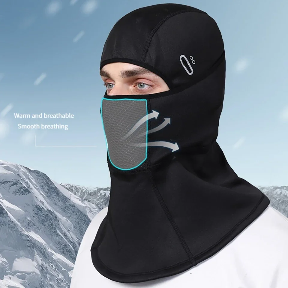 GOBYGO Cycling Balaclava Windproof Warmth Face Mask With Eyeglass Hole Outdoor Running Headwear Motorcycle Riding Bike Cap Men