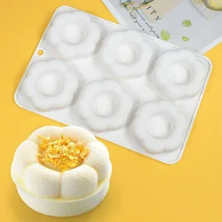 NEW 6 Hole Hollow Petal Mousse Cake Silicone Mould Flower Chocolate Doughnut Candy Biscuit Mold Ice Tray Kitchen Baking Tool