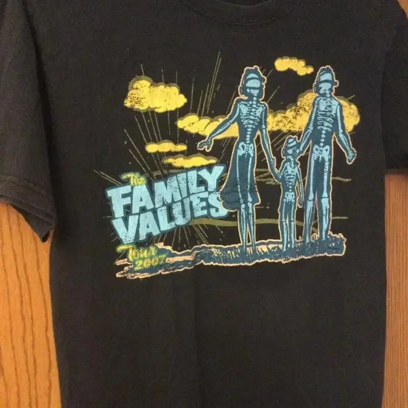 Vtg Family Values Tour 2007 Heavy Cotton Black Full Sie T Shirt J647