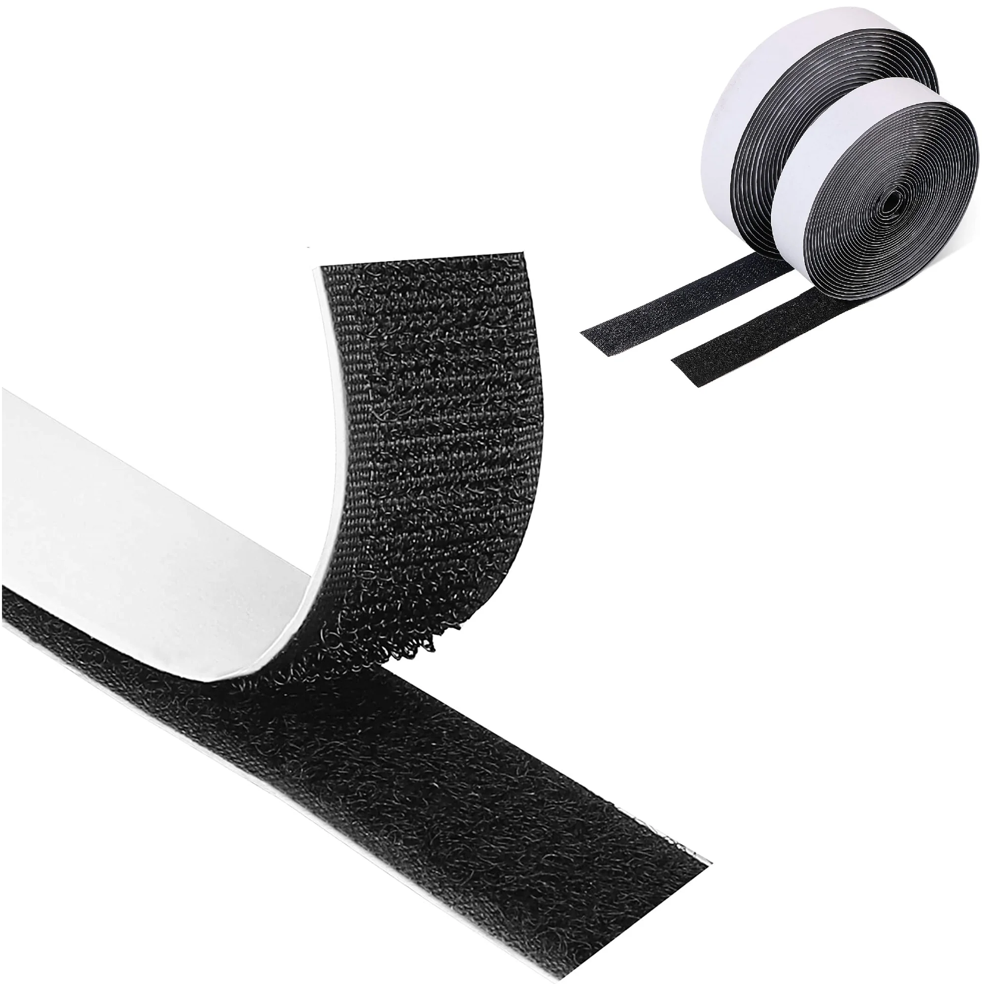 1/2/5Meter Black White Adhesive Double Hook And Loop Fastener Tape Nylon Multi-sizes Magic Sticker Tape With Strong Glue 20-50MM