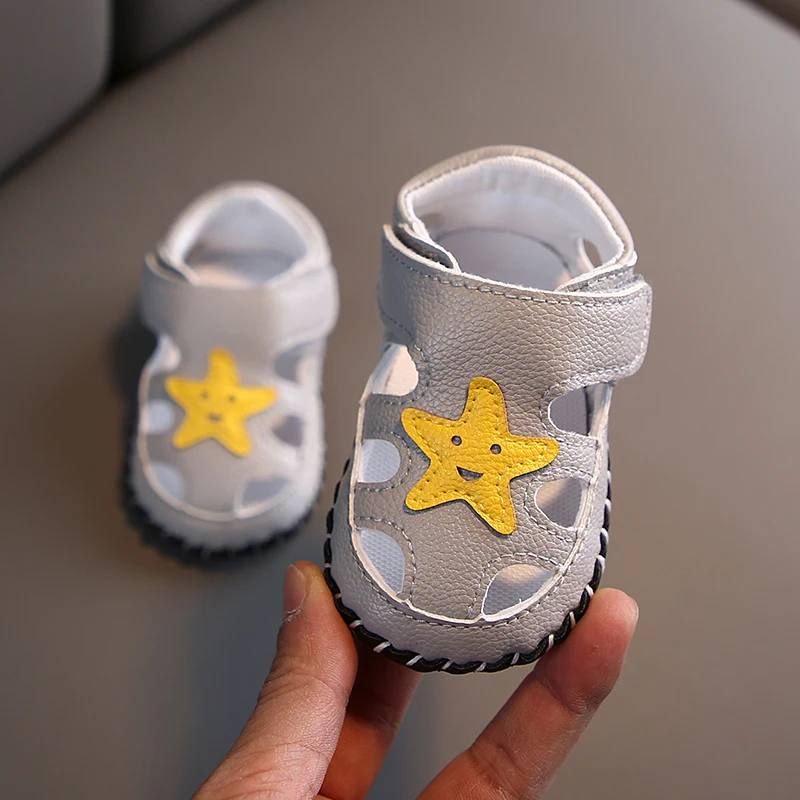 New Summer Cute Cartoon Baby Shoes For Boys 1 Yr Old Anti-Slip Hollow Design Shoes Sandals Toddler Soft Soled First Walkers 0-18