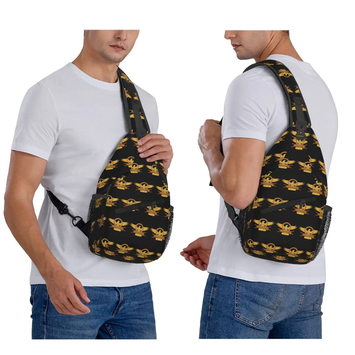 

Ancient Rome SPQR Eagle Standard Chest Bag Men Sling Crossbody Backpack Chest Bag Traveling Hiking Daypack Shoulder Bag