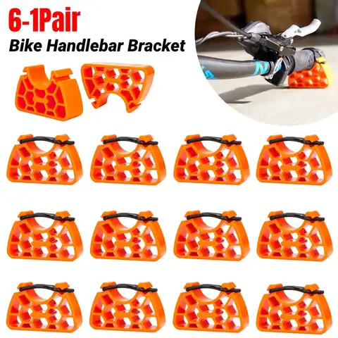 1-6pair 자전거 핸들 바 브래킷 스탠드 플라스틱 MTB 자전거 클립 온 브래킷 반전 주차 랙 마찰 방지 자전거 수리 도구