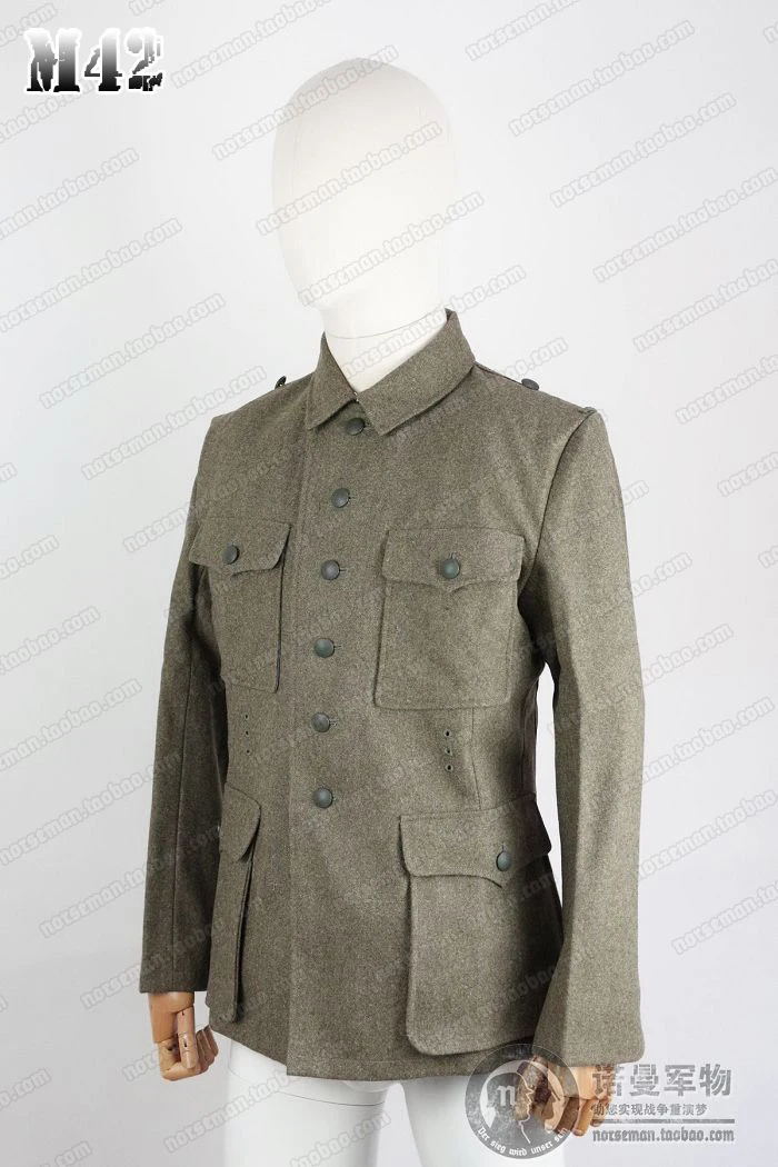 الاستنساخ تأثيري الألمانية WH M42 هير EM Fieldgrey الصوف Feldbluse الميدان بلوزة دعوى سترة مع الكتف الأشرطة والسراويل #3