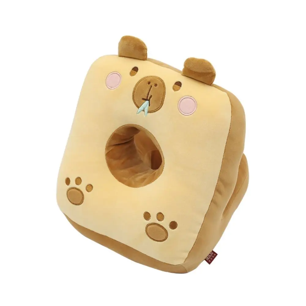 Double-sided Capybara Office Nap Pillow Super Soft Plush&Ice Silk Hand Warmer Pillow Keep Warm Stuffed Capybara Neck Pillow