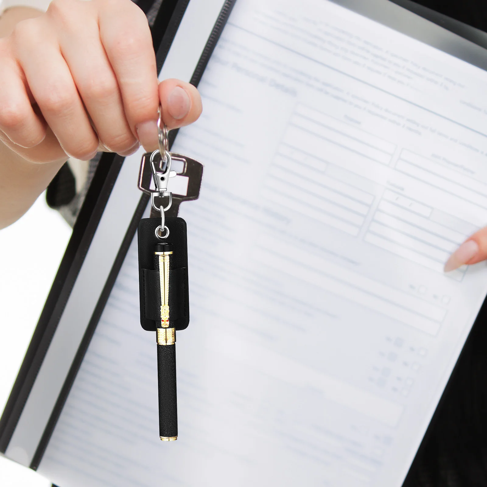 4 Buah Tempat Pena Lanyard Pelindung Saku PU untuk Pena Spidol Pensil Organizer Tempat Pena untuk Kantong Saku Lanyard