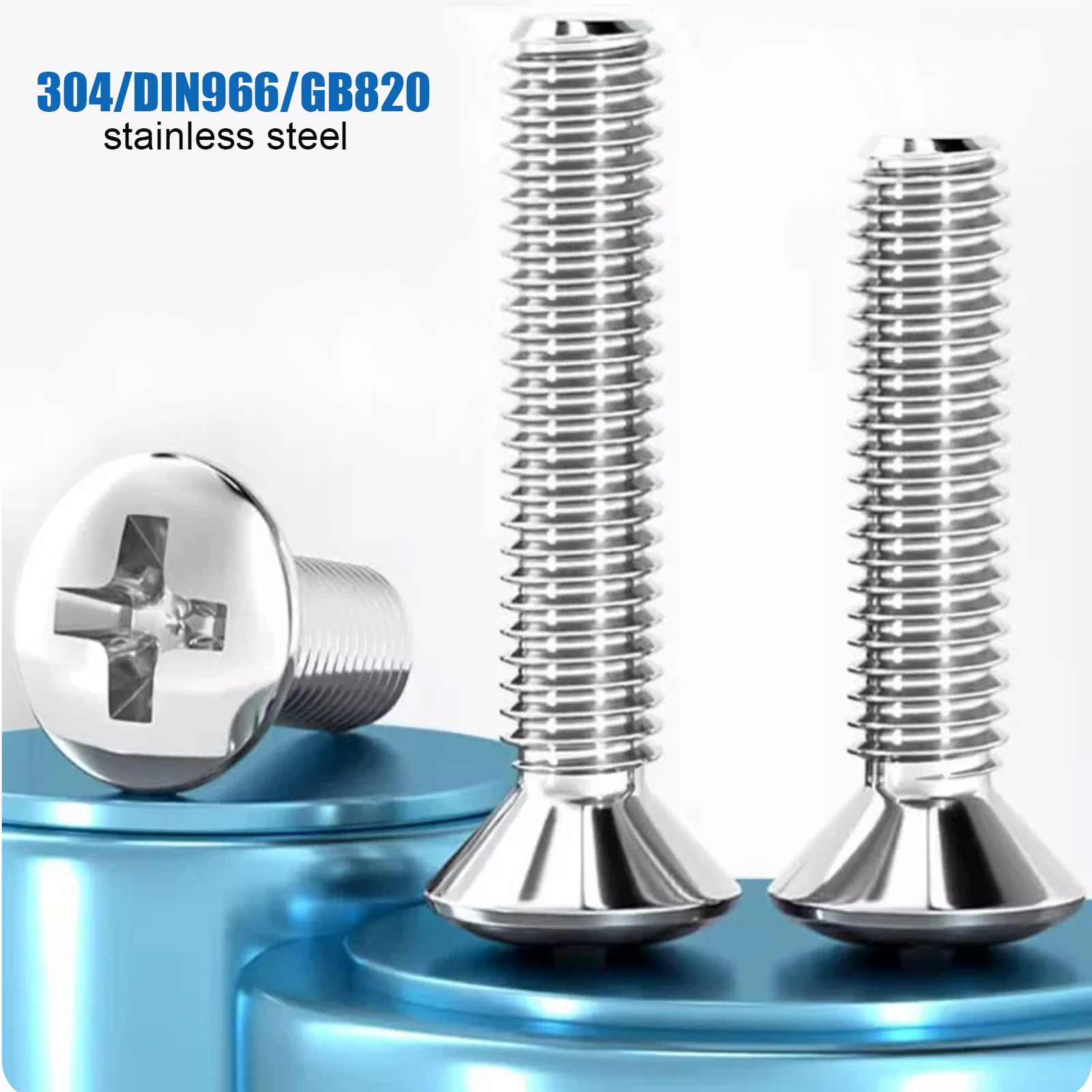 10/50Pcs GB820 DIN966 Stainless Steel Cross Recessed Phillips Raised Countersunk Head Half Oval Screw Bolts M2 M2.5 M3 M4 M5 M6